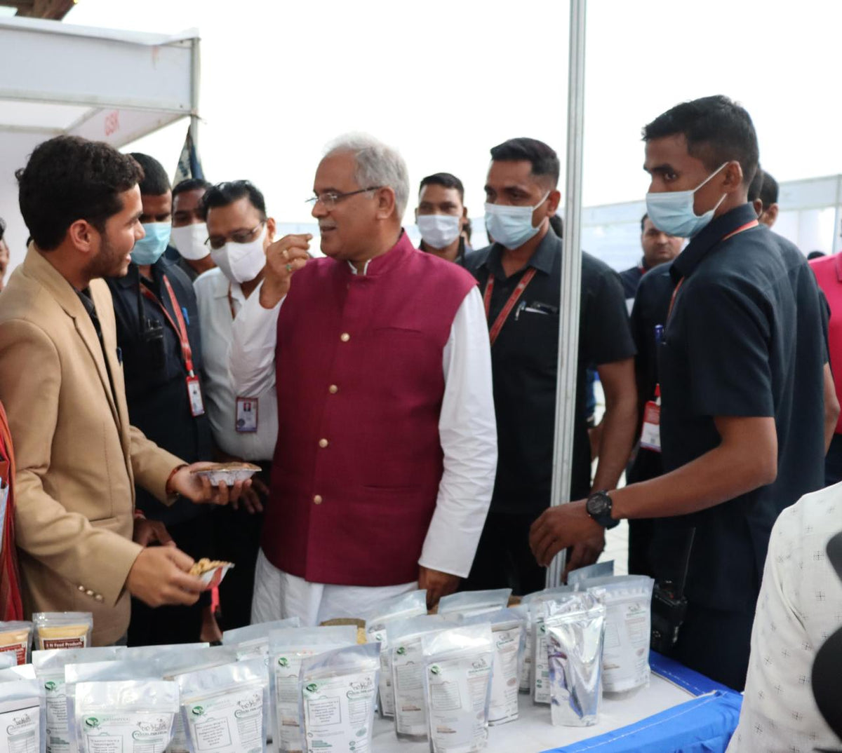 With Hon. Bhupesh Baghel, former CM of Chhattisgarh, at the Krishiyug stall