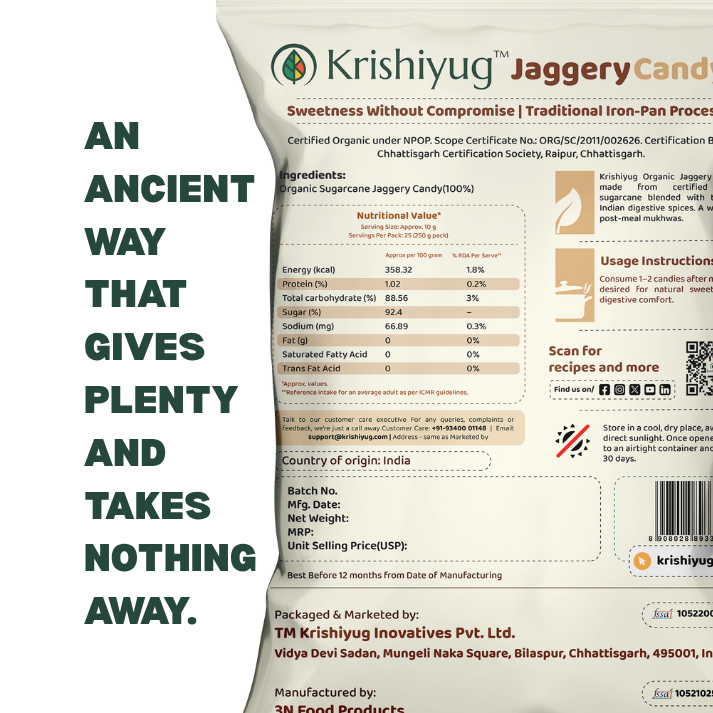 Organic Sugarcane Jaggery Candy