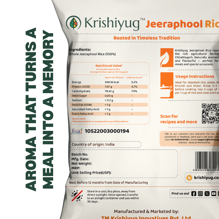 Jeeraphool Rice (GI-Tagged, Sarguja)