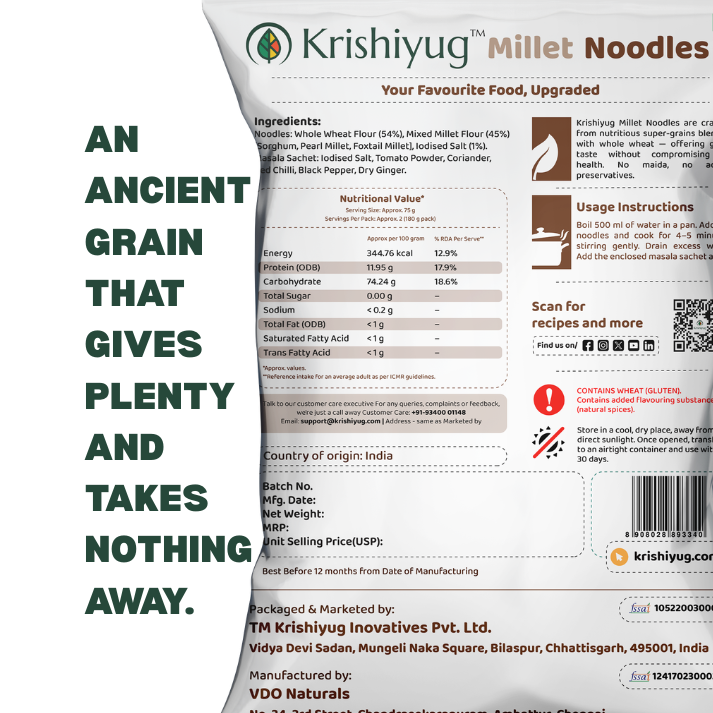 Multi Millet Noodles (180 gm x 2)